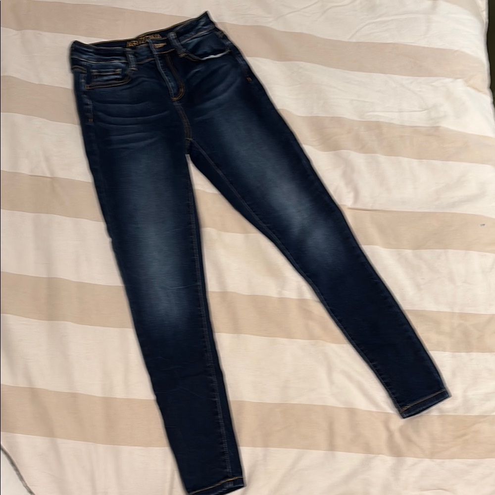 American Eagle Outfitters Blue Skinny Jeans with Stretchy Fit